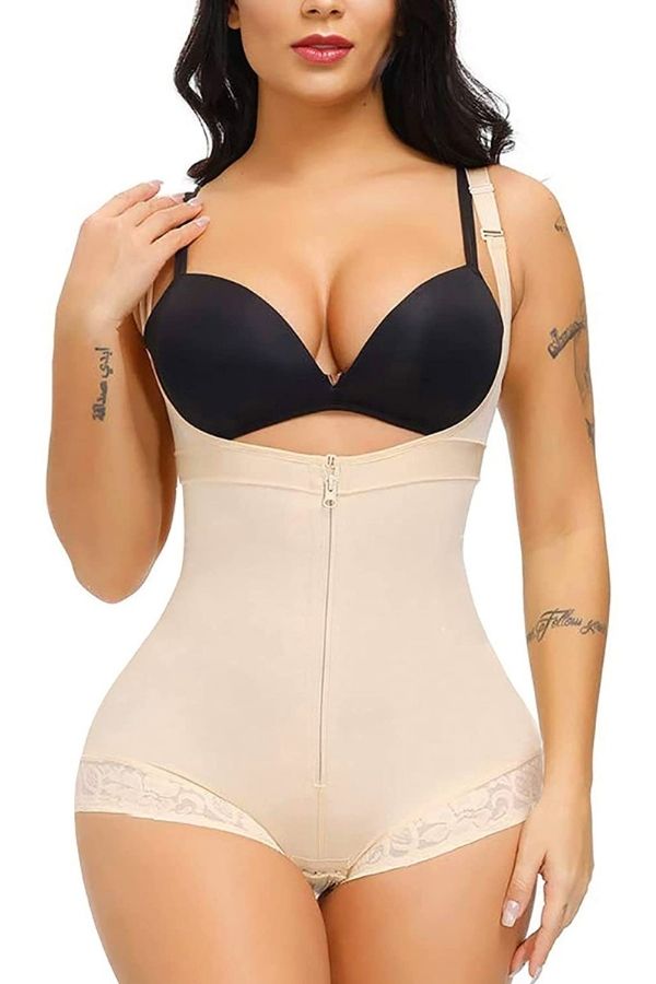 Body Shaper Zipper Open Bust Bodysuit