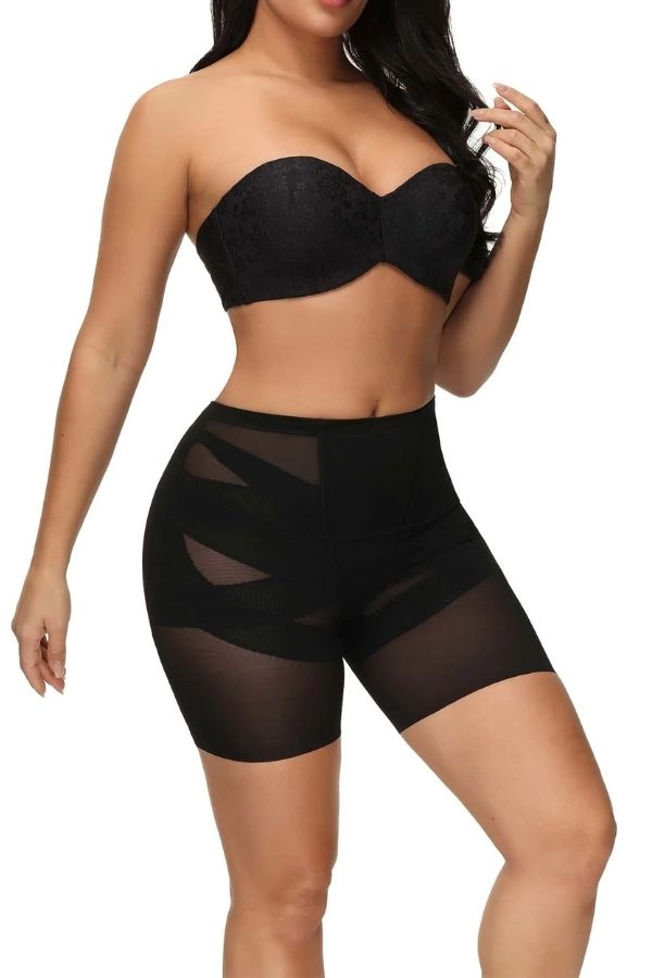 Black Mesh Shapewear Shorts