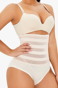 Hi-Waist Breathable Mesh Hole Tummy Control Panty