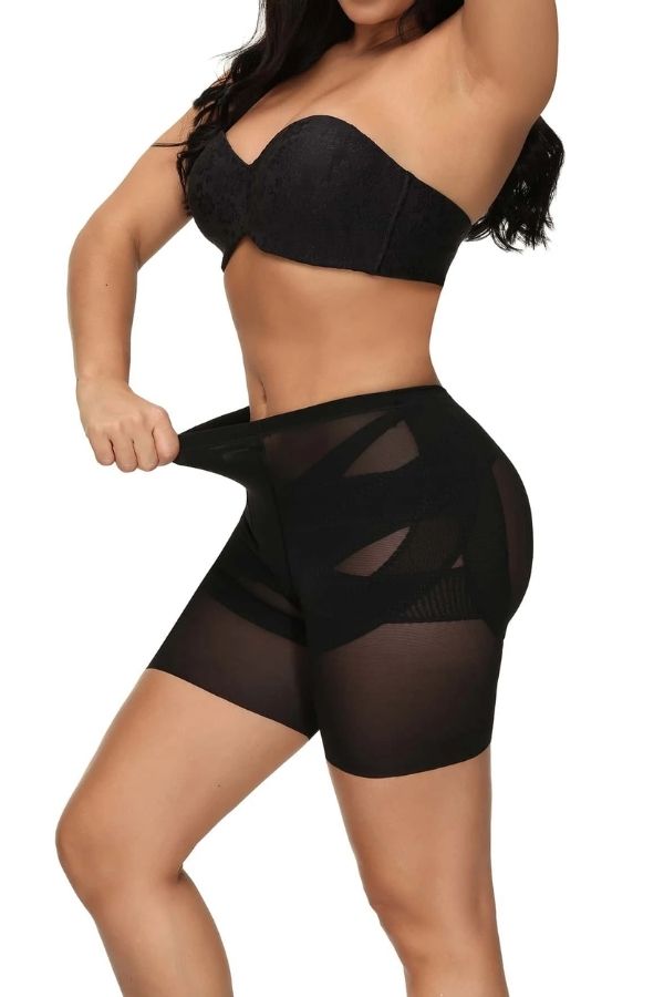 Black Mesh Shapewear Shorts