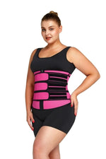 Load image into Gallery viewer, Slimming Stomach Three Belts Latex Waist Trainer Big Size

