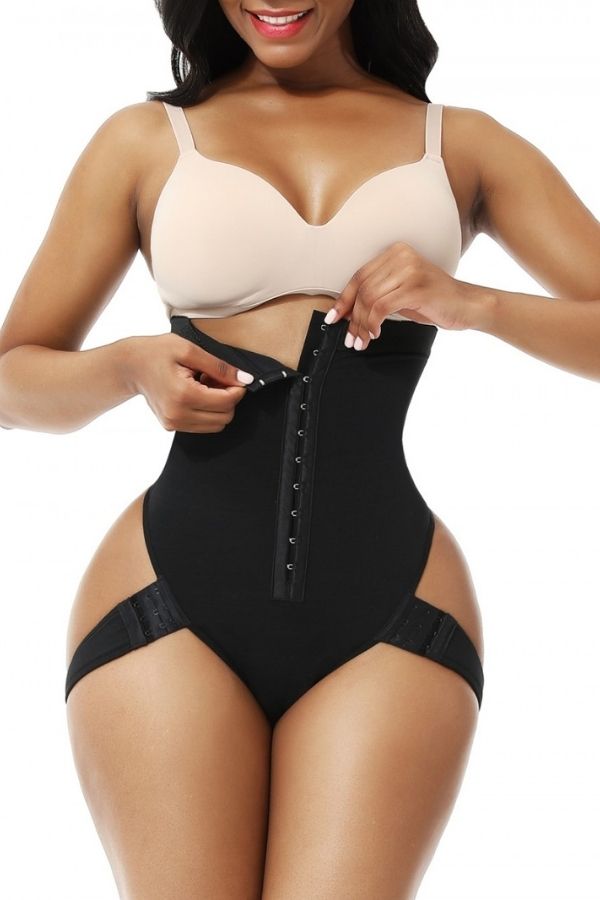 Black High Waist Butt Lifter With 2 Side Straps